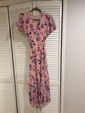 Amanda Uprichard Floral Silk Wrap Maxi Dress